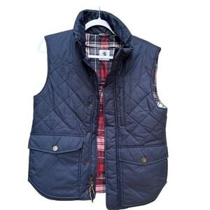 NWOT Southern‎ Proper Puffer Vest Varsity Blue Preppy Academia Outdoors Small